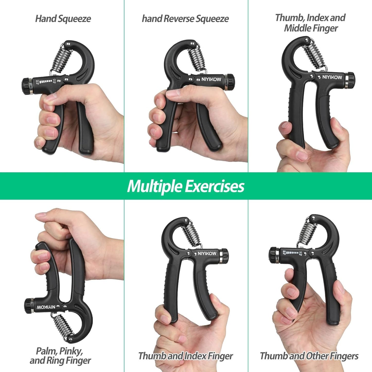 Ultimate Grip Strength Trainer - Adjustable Resistance Hand Grip Strengthener for Musicians and Athletes
